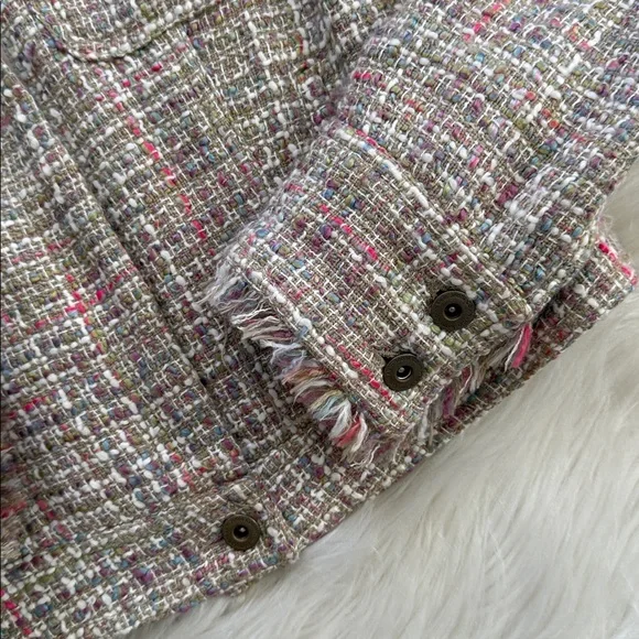 Calvin Klein Jeans Tweed Multicolor Zip-Up Jacket Size M - Picture 6 of 13